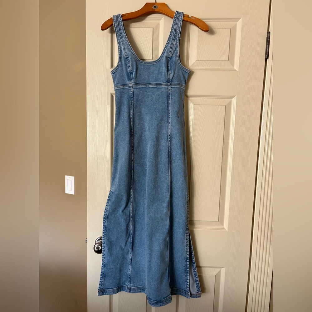 American Eagle Outfitters Blue Denim Maxi Dress